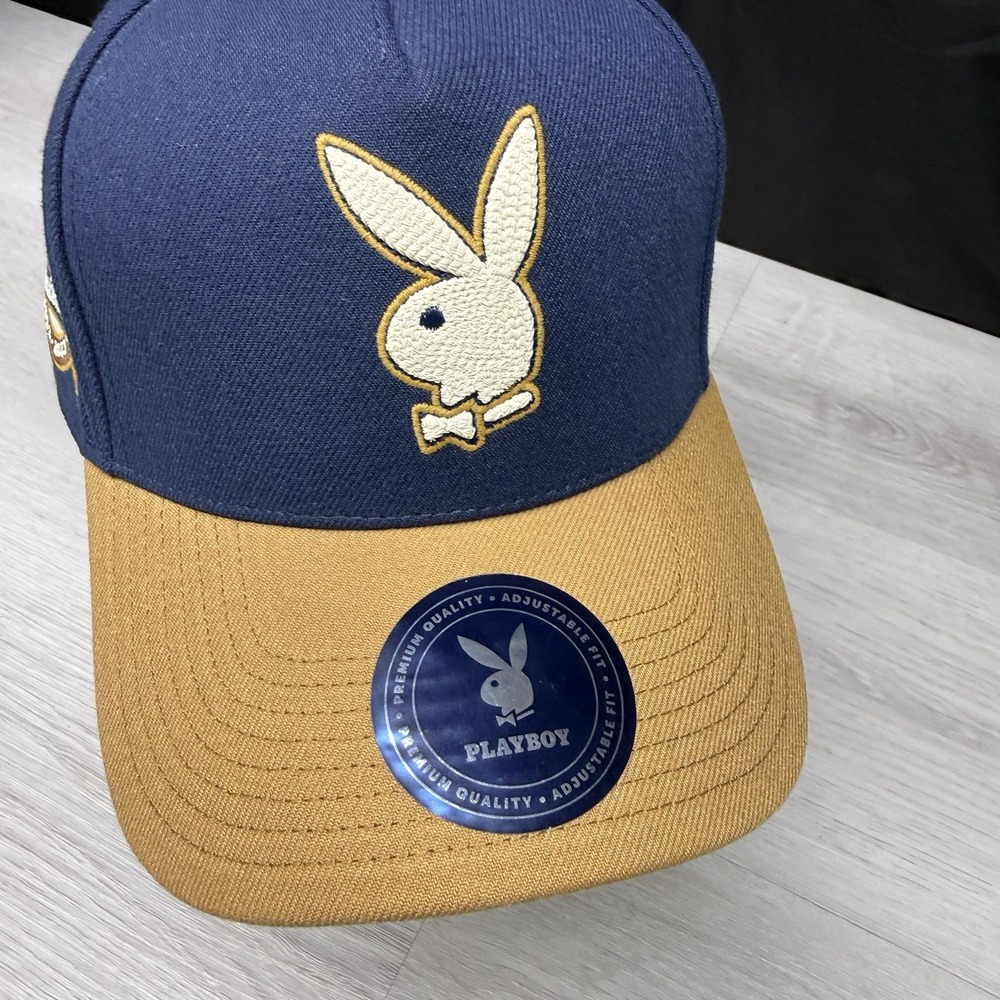 Playboy Hat Cap Wheat Tan Navy 70 Years Anniversary Bunny 1953 Lids Snapback